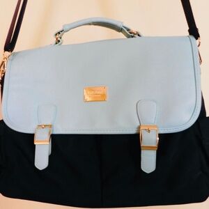 LOVEVOOK Laptop, Messenger, Crossbody Shoulder Bag Black & Mint EUC Work, Travel